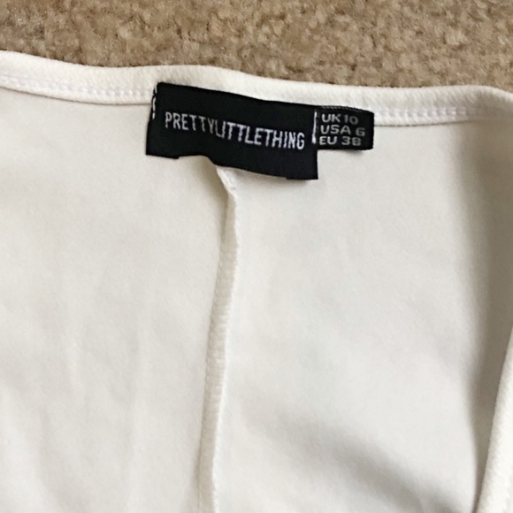 Prettylittlething white cropped maxi dress size 6 - Picture 9 of 10